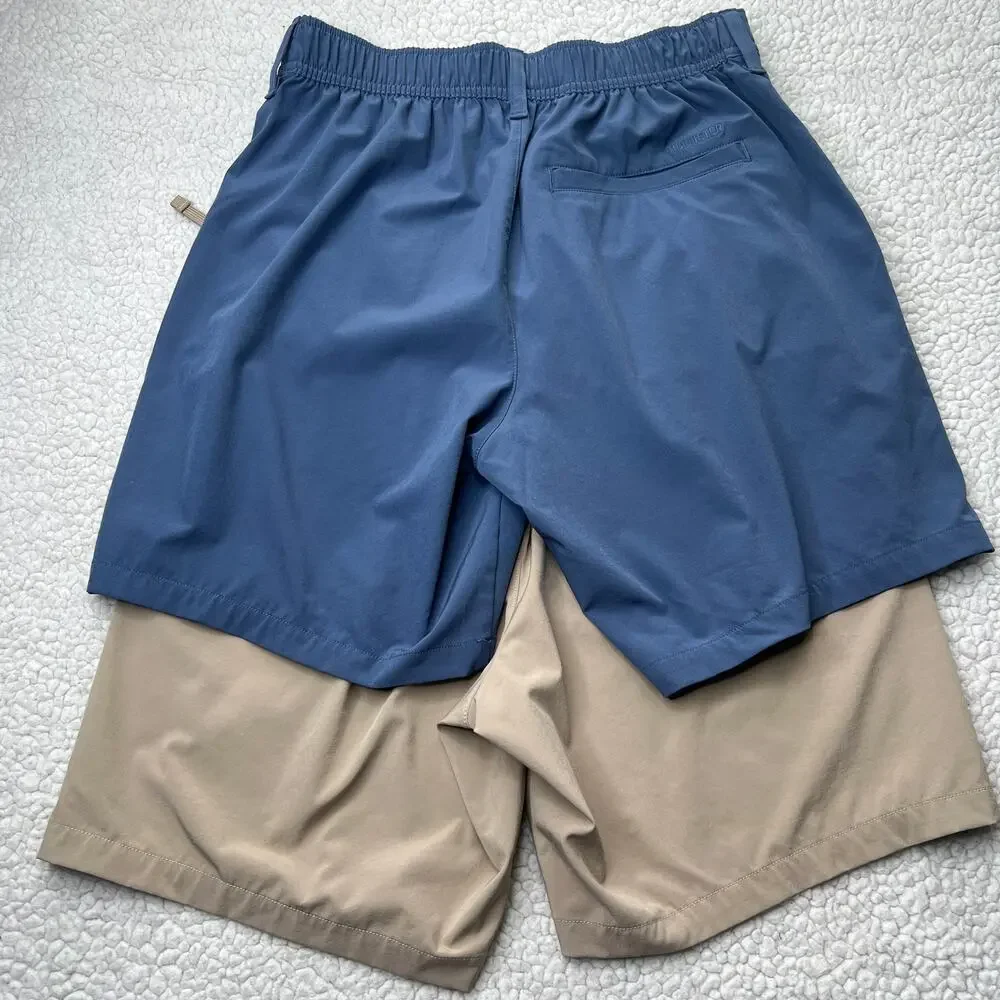Hollister Blue and Khaki Elastic Waist Uniform Shorts XS (Set of 2)